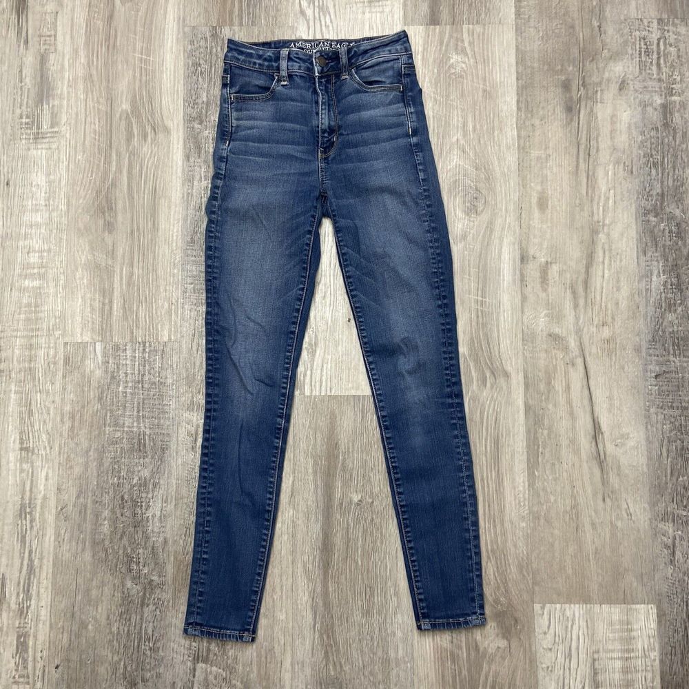 American Eagle 0 Super Hi Rise Jegging Dark Stretch Denim Womens‎ Jeans